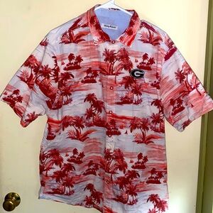 Georgia Bulldog Tommy Bahama Hawaiian dress shirt size large. Like new